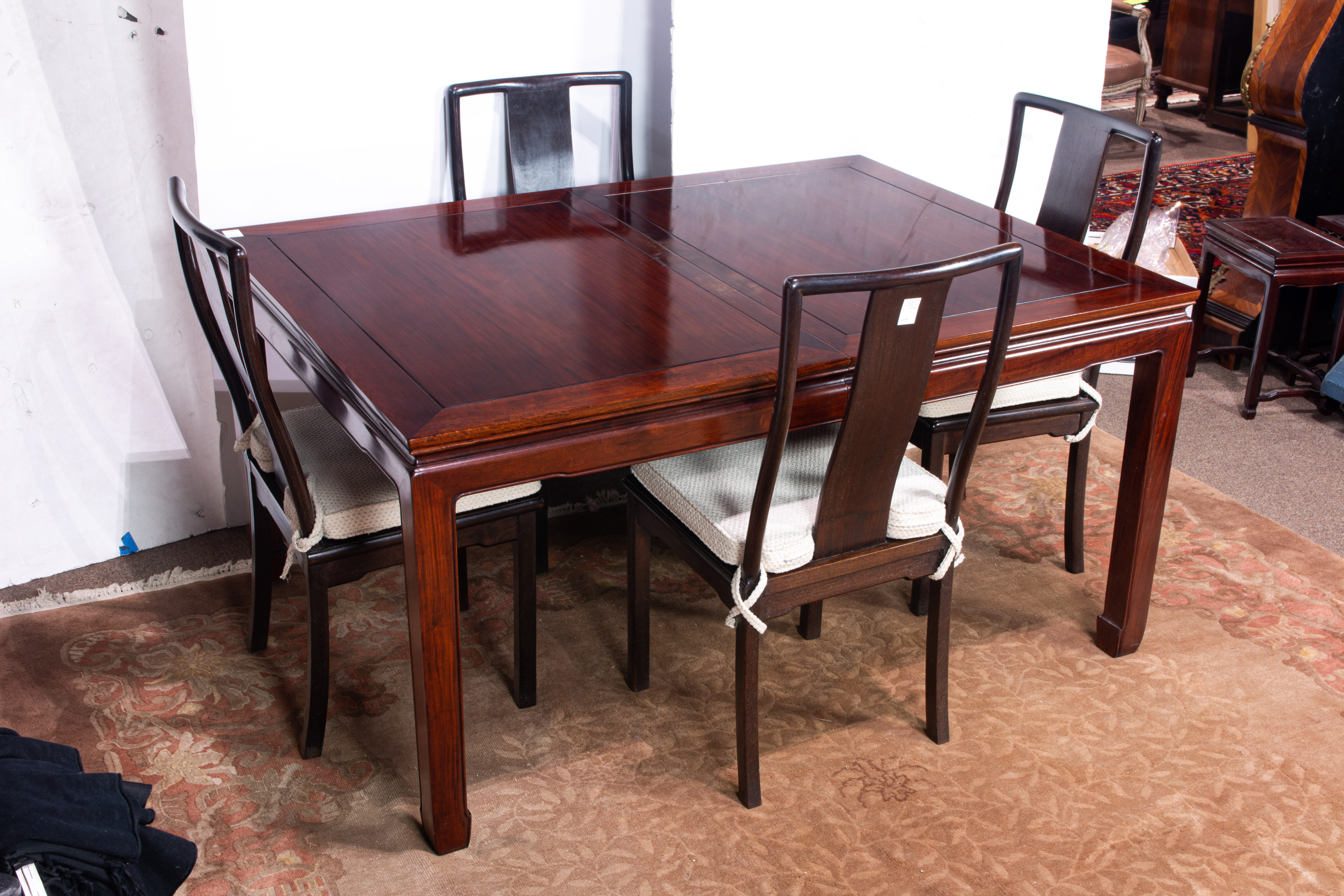 FOUR CHINESE STYLE HARDWOOD DINING