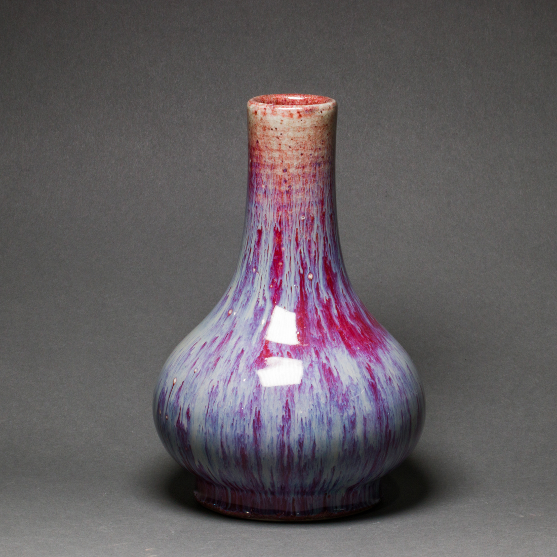 CHINESE FLAMBE GLAZED BOTTLE VASE 3a15a9