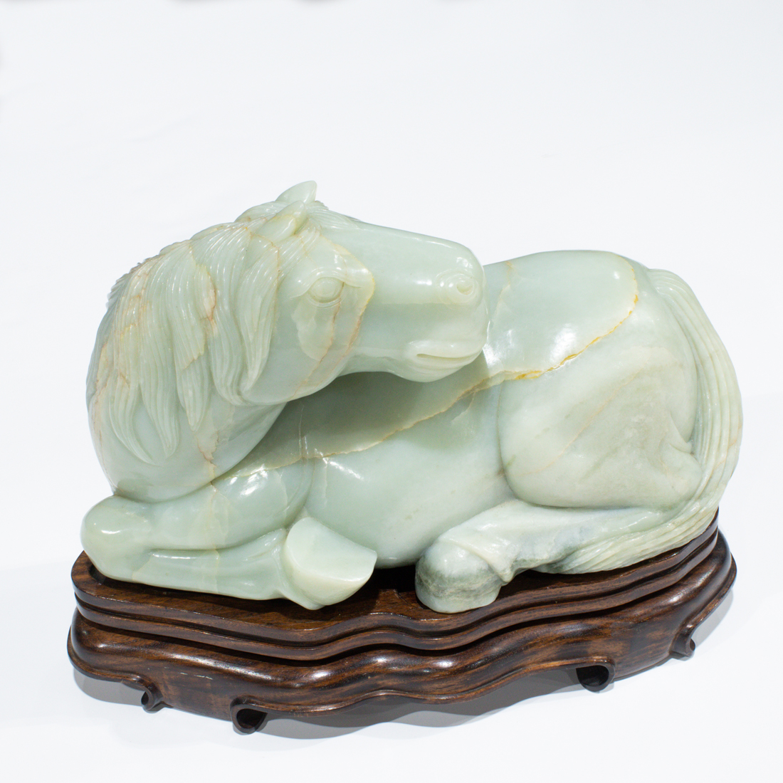 LARGE CHINESE CELADON JADE FIGURE 3a15b9