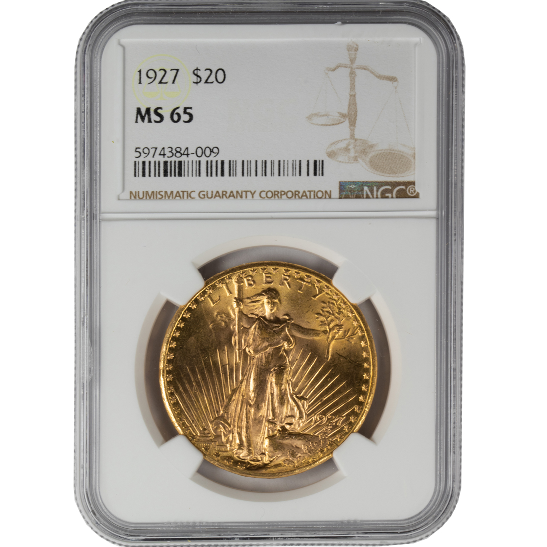 1927 $20 GOLD ST GAUDENS DOUBLE