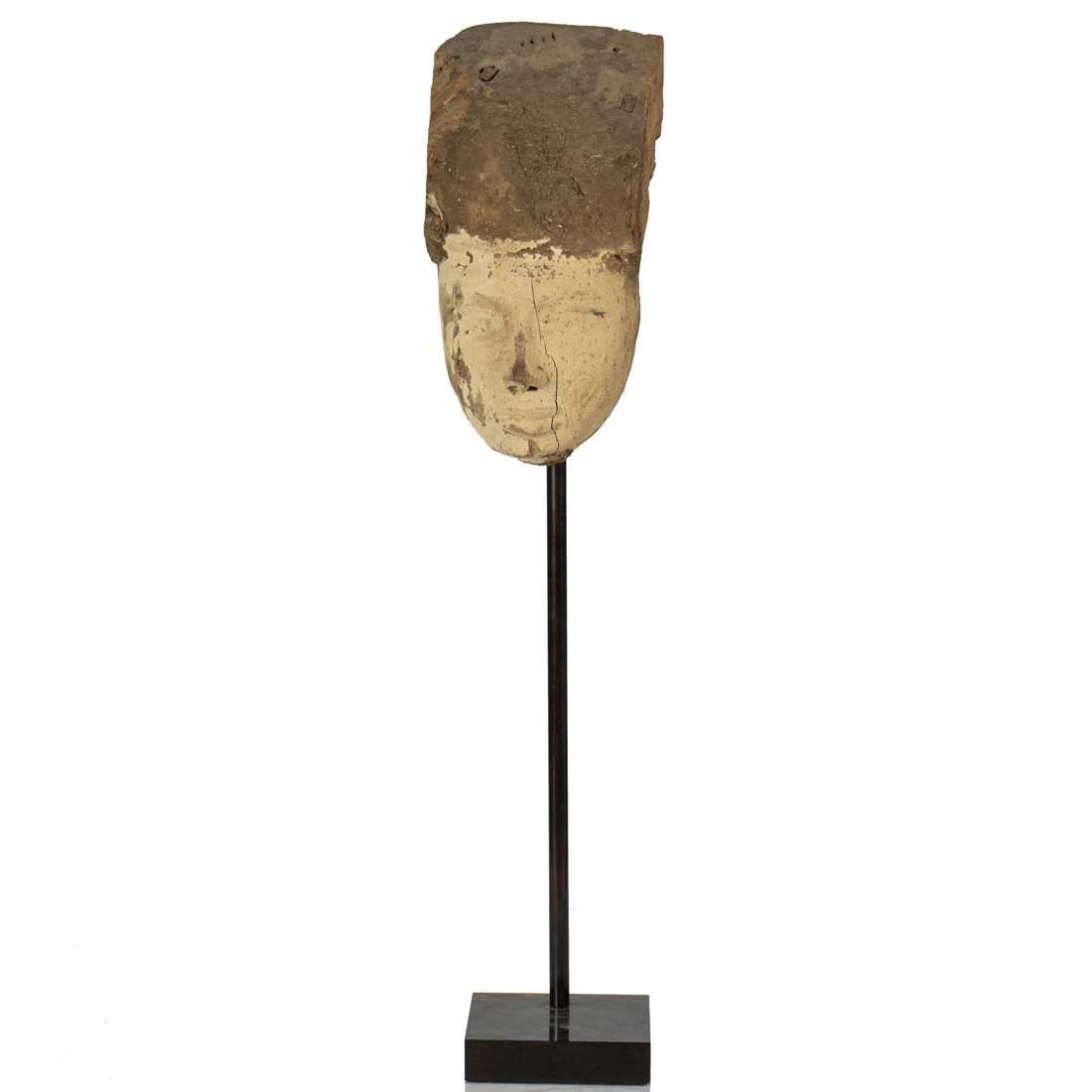 A SMALLISH EGYPTIAN WOOD MASK WITH 3a1641