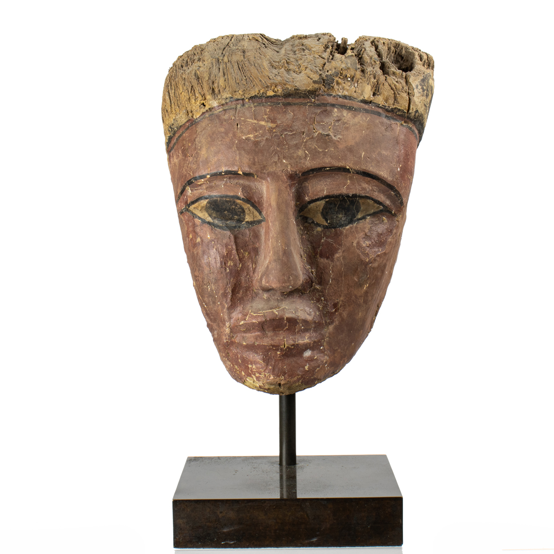 A FINE EGYPTIAN MASK WITH LARGE