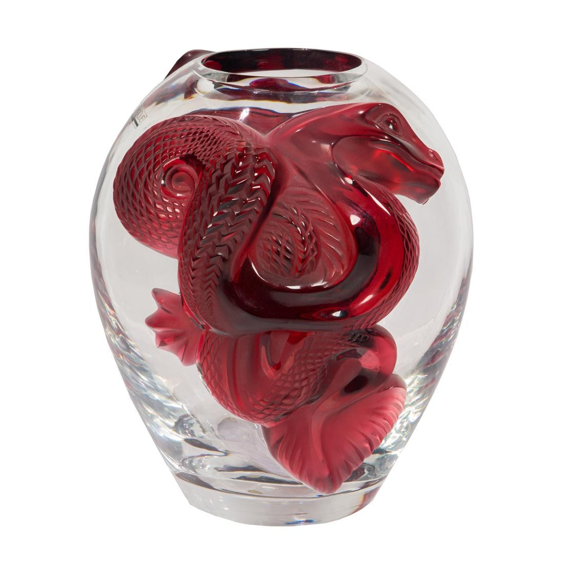 LALIQUE, DRAGON VASE Lalique, Dragon