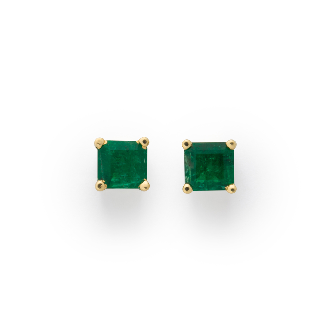 A PAIR OF EMERALD AND EIGHTEEN 3a18ad