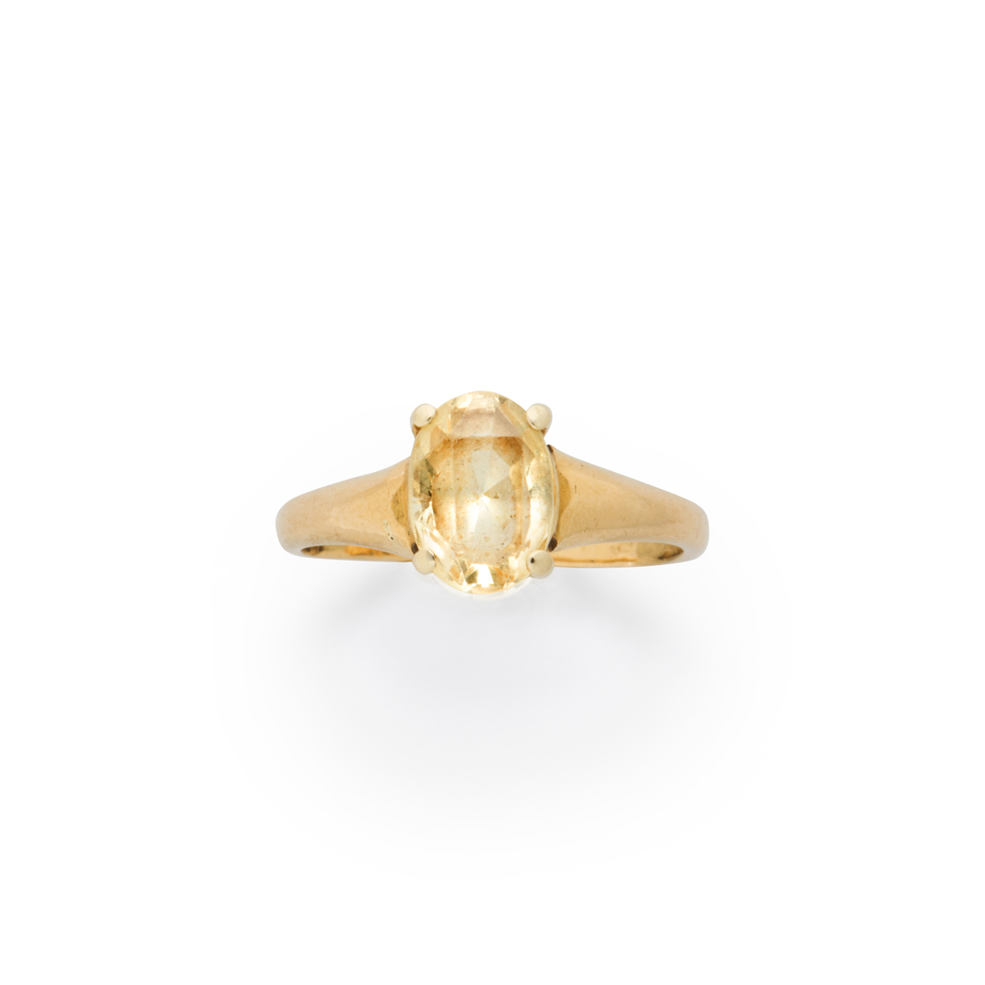 A YELLOW SAPPHIRE AND EIGHTEEN 3a18bc