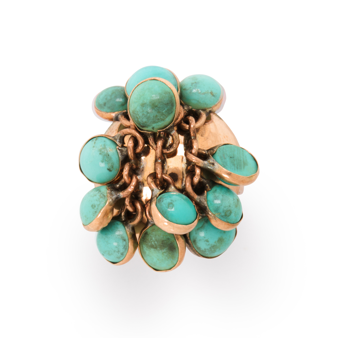 A TURQUOISE AND FOURTEEN KARAT 3a18ca