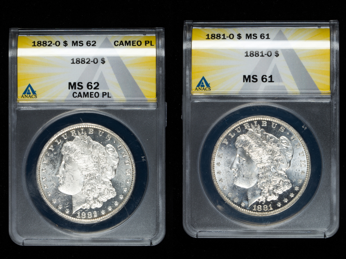  LOT OF 2 MORGAN SILVER DOLLARS  3a18f3