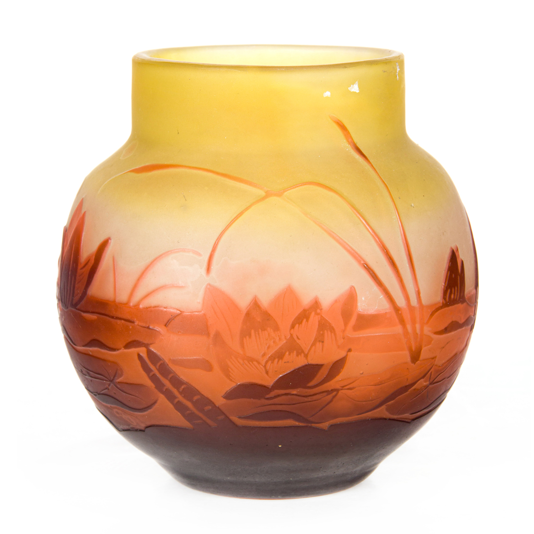 A GALLE CAMEO GLASS CABINET VASE