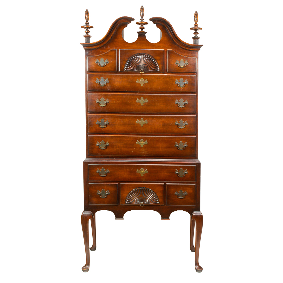 A CHIPPENDALE STYLE MAHOGANY HIGHBOY