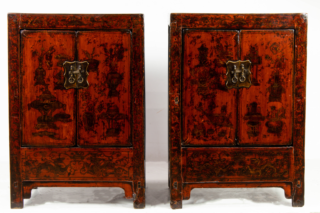 PAIR OF CHINESE LACQUER CABINETS 3a1b31