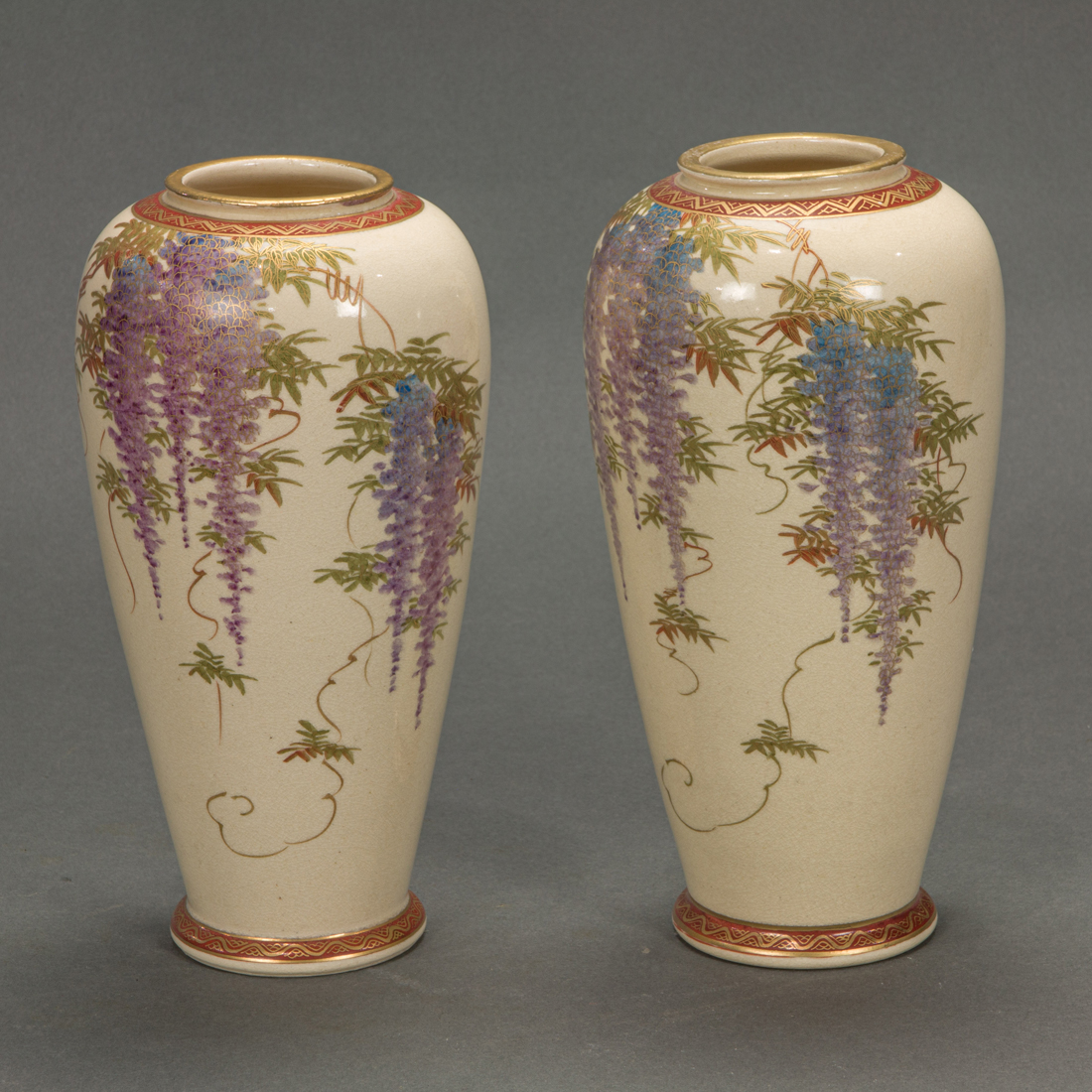 PAIR OF JAPANESE SATSUMA VASES 3a1b5b