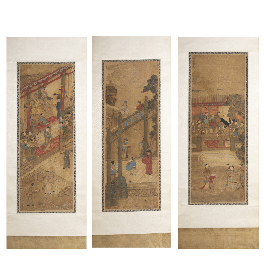 SET OF THREE CHINESE WATERCOLOR