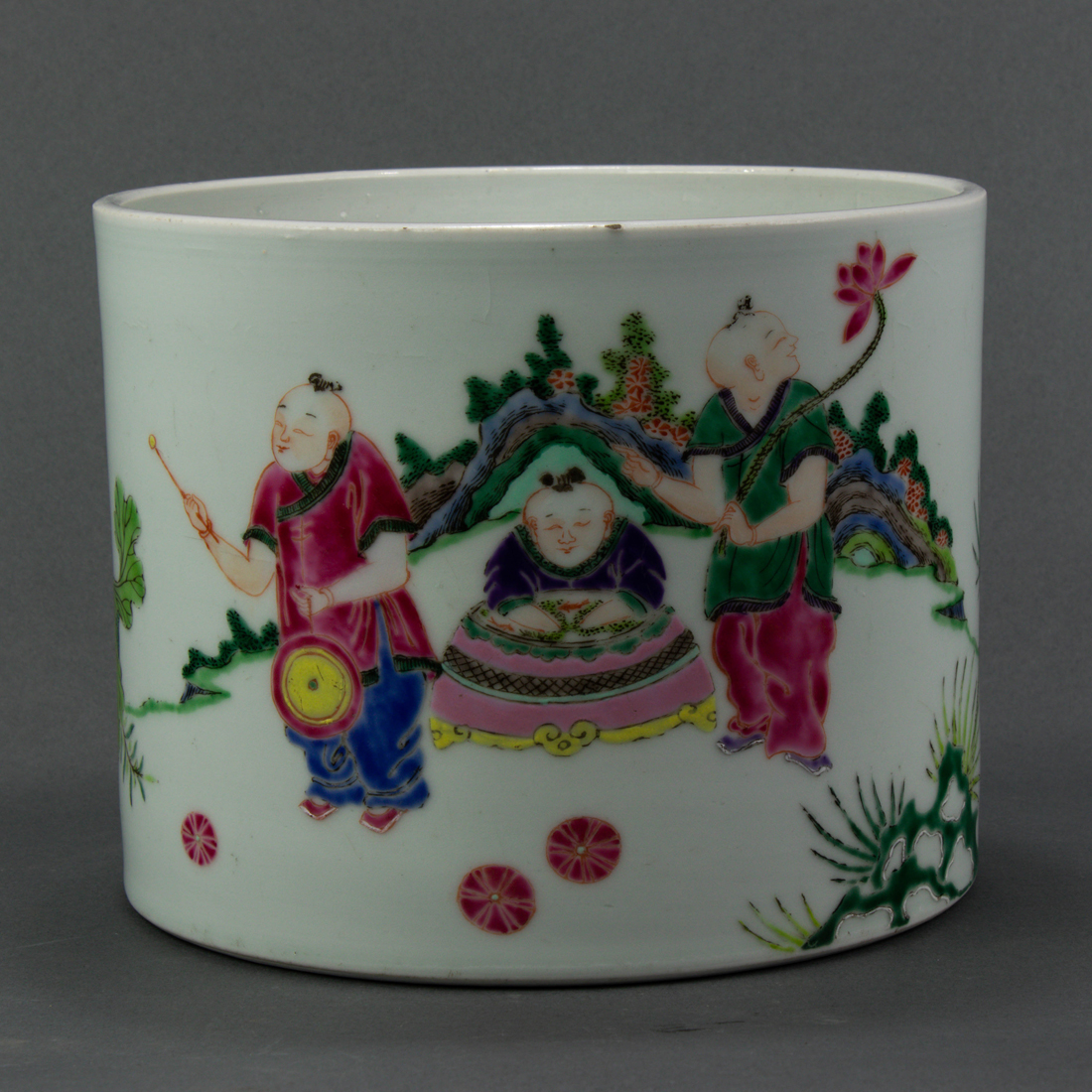 FAMILLE ROSE BRUSH POT Famille 3a1bc3