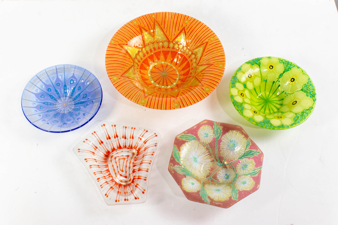 HIGGINS GLASS STUDIO, BOWLS, 5