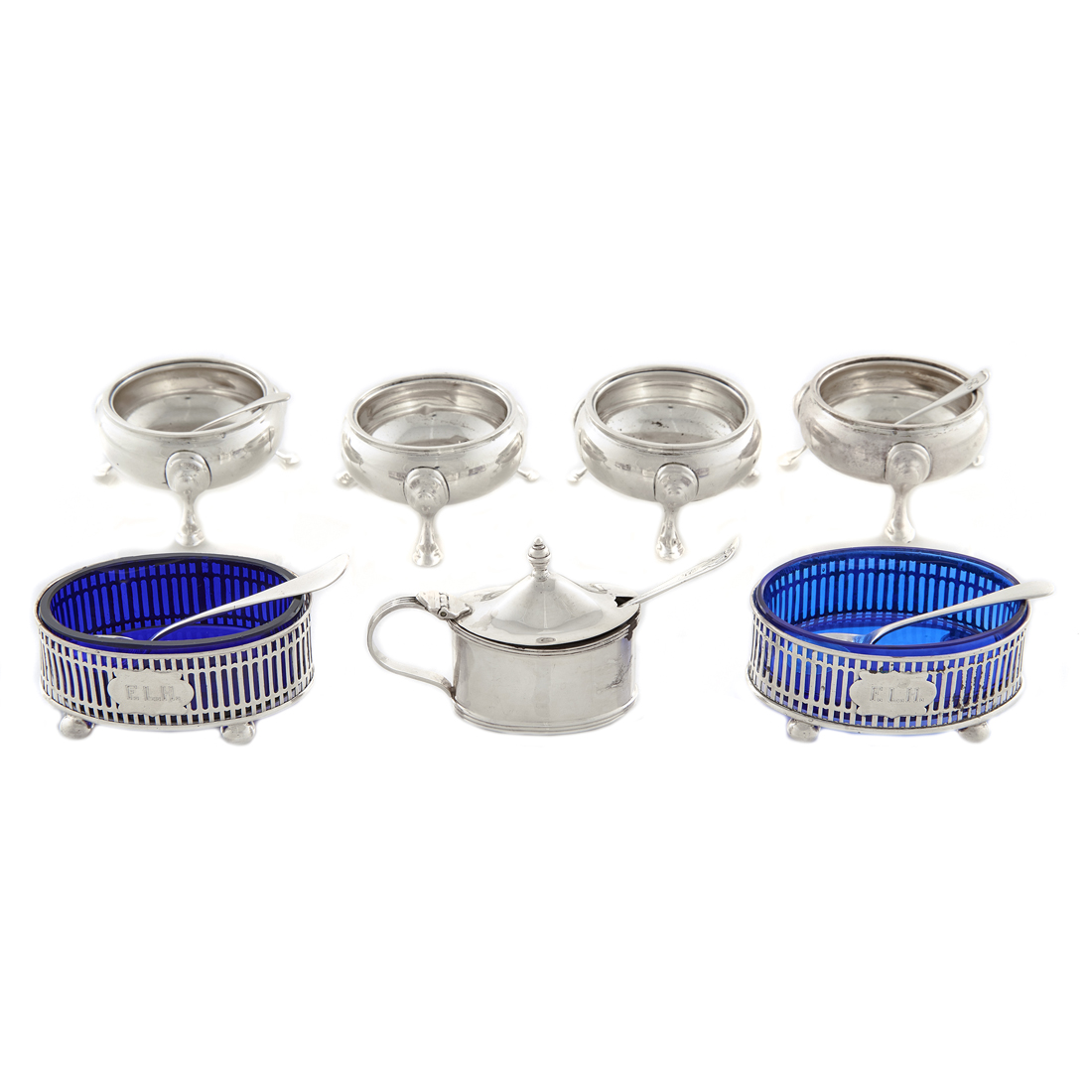 A (SET OF 4) ENGLISH STERLING FOOTED