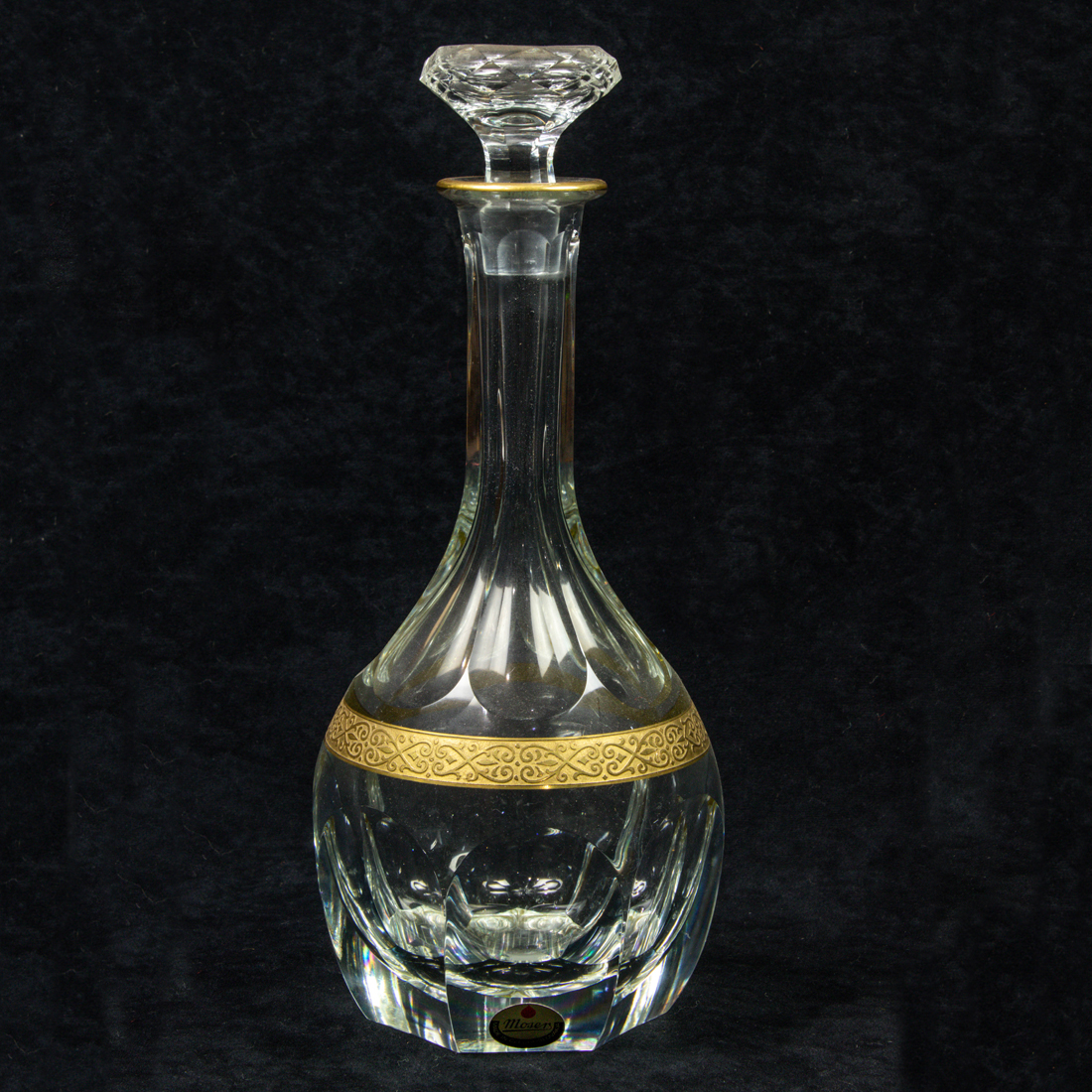 A MOSER GILT DECORATED CUT GLASS