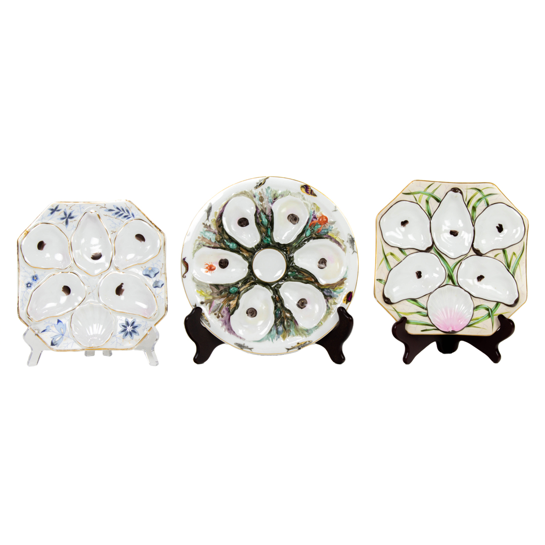 COLLECTION OF SIX PORCELAIN OYSTER 3a1d36