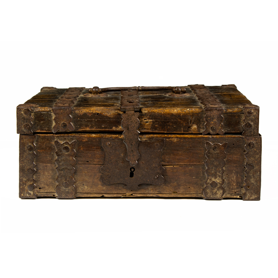 A CONTINENTAL IRON BOUND WOOD BOX 3a1d43