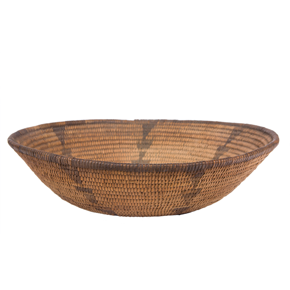 A PIMA BASKET WITH VERTICAL BANDS OF