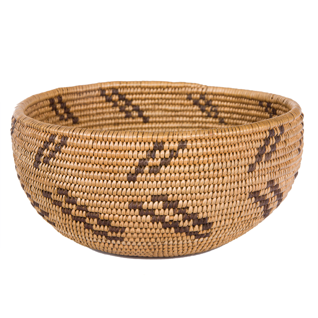 A WASHOE BASKET WITH TWO ROWS OF