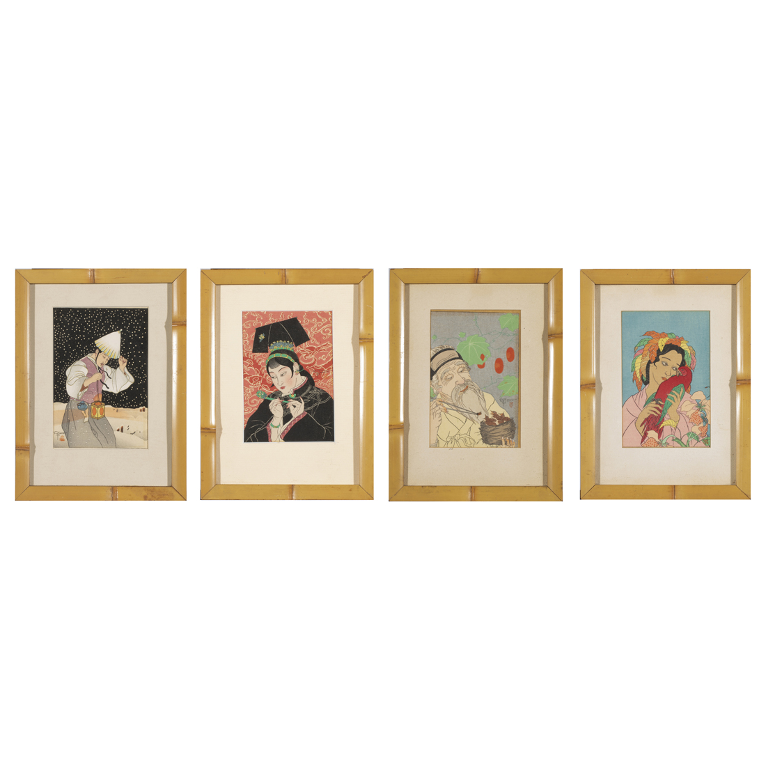 PRINTS PAUL JACOULET lot of 4  3a1dfc