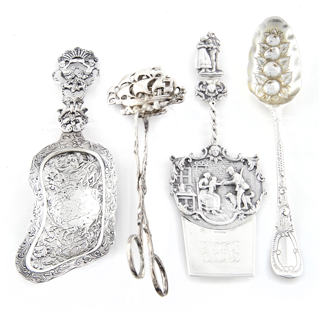 (LOT OF 4) ROCOCO REVIVAL SILVER