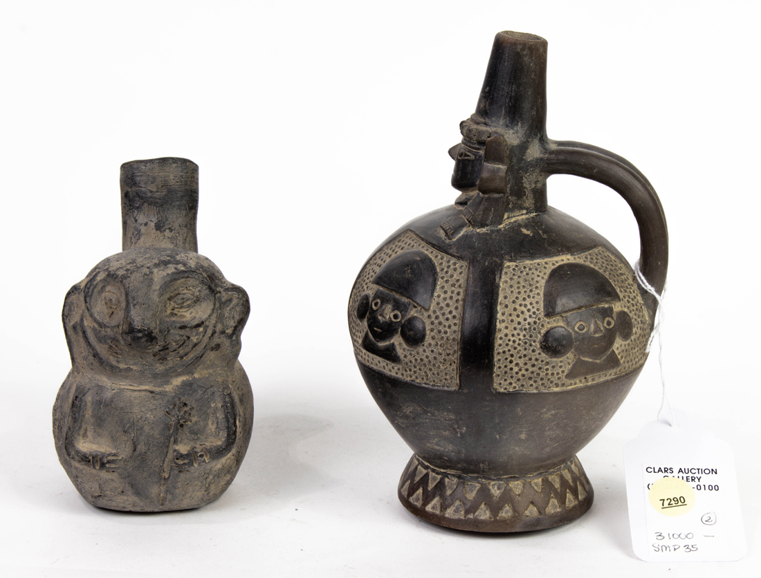  LOT OF 2 PRECOLUMBIAN STYLE VESSELS  3a1e84