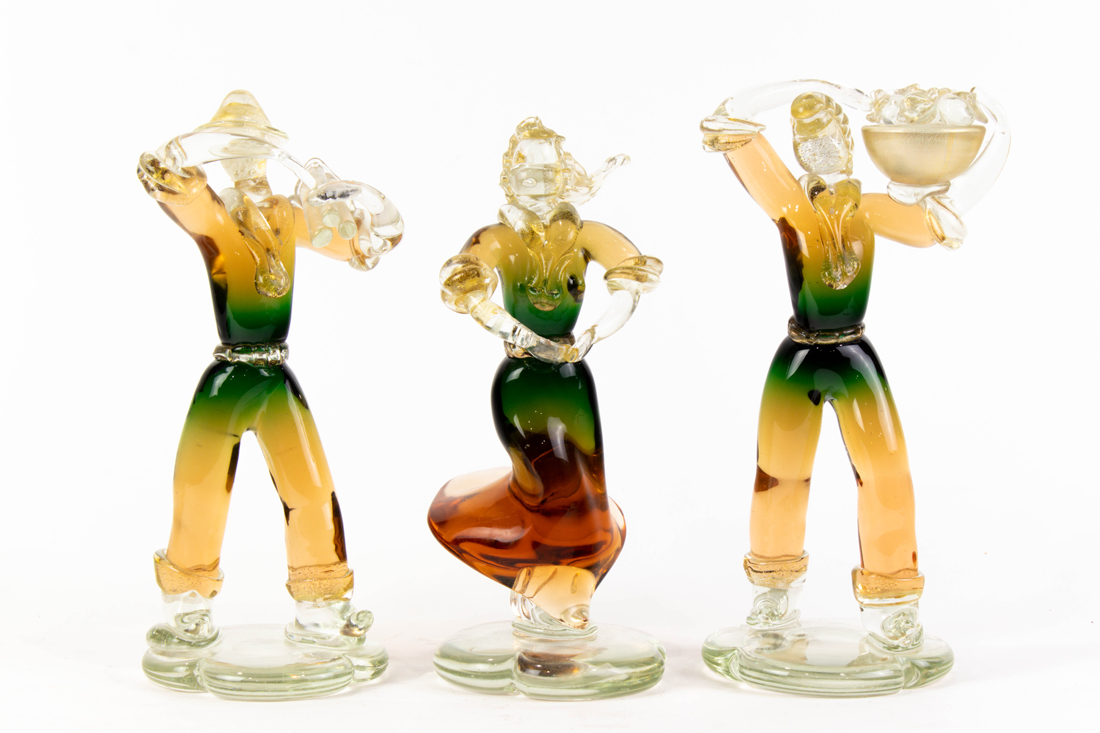  LOT OF 3 MURANO GLASS FIGURES 3a1eae
