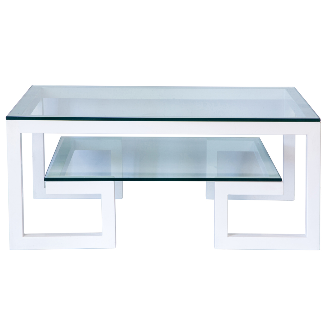A CONTEMPORARY GLASS TOP COCKTAIL TABLE