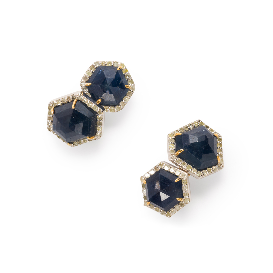 A PAIR OF SAPPHIRE AND DIAMOND 3a1f7b