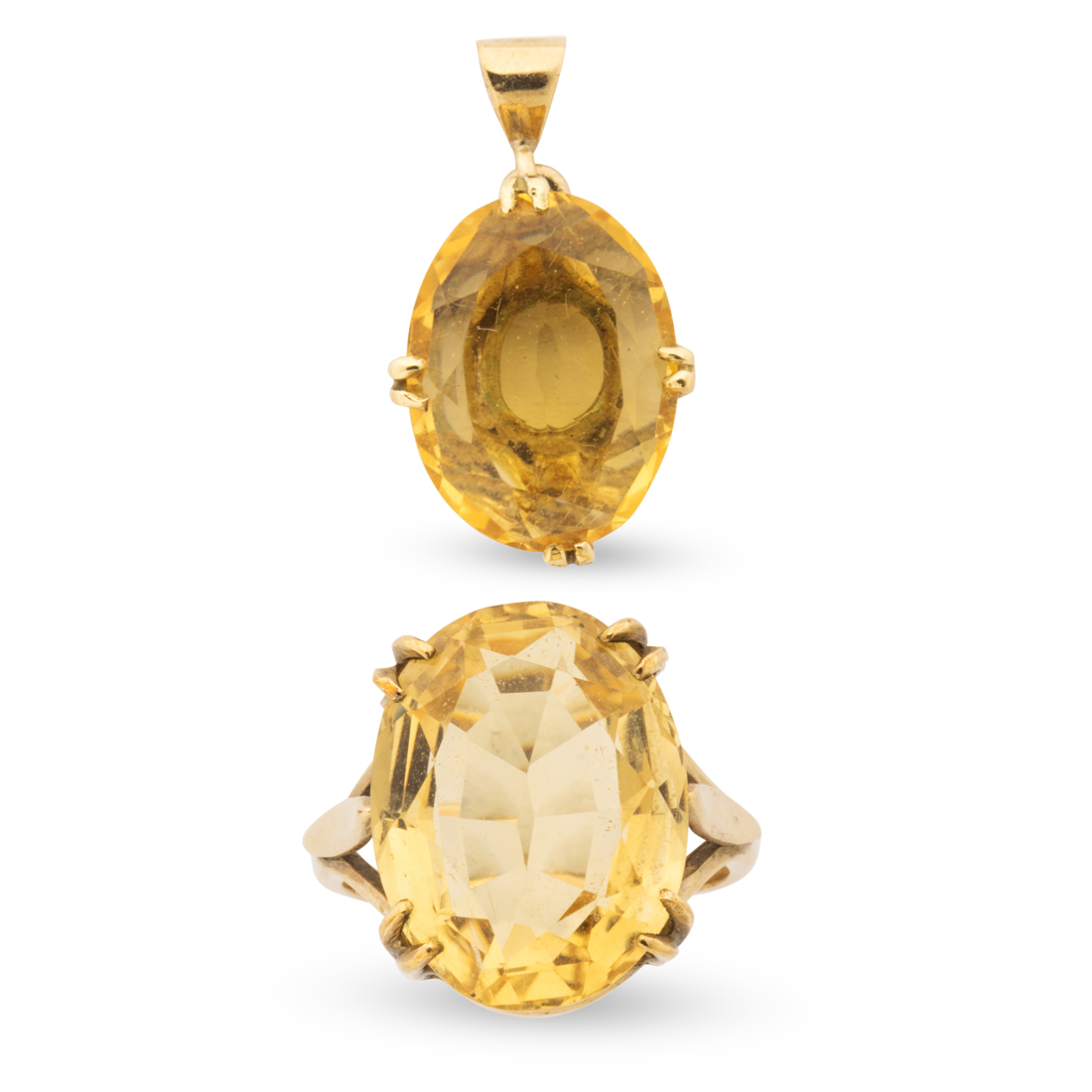 A GROUP OF CITRINE JEWELRY A group