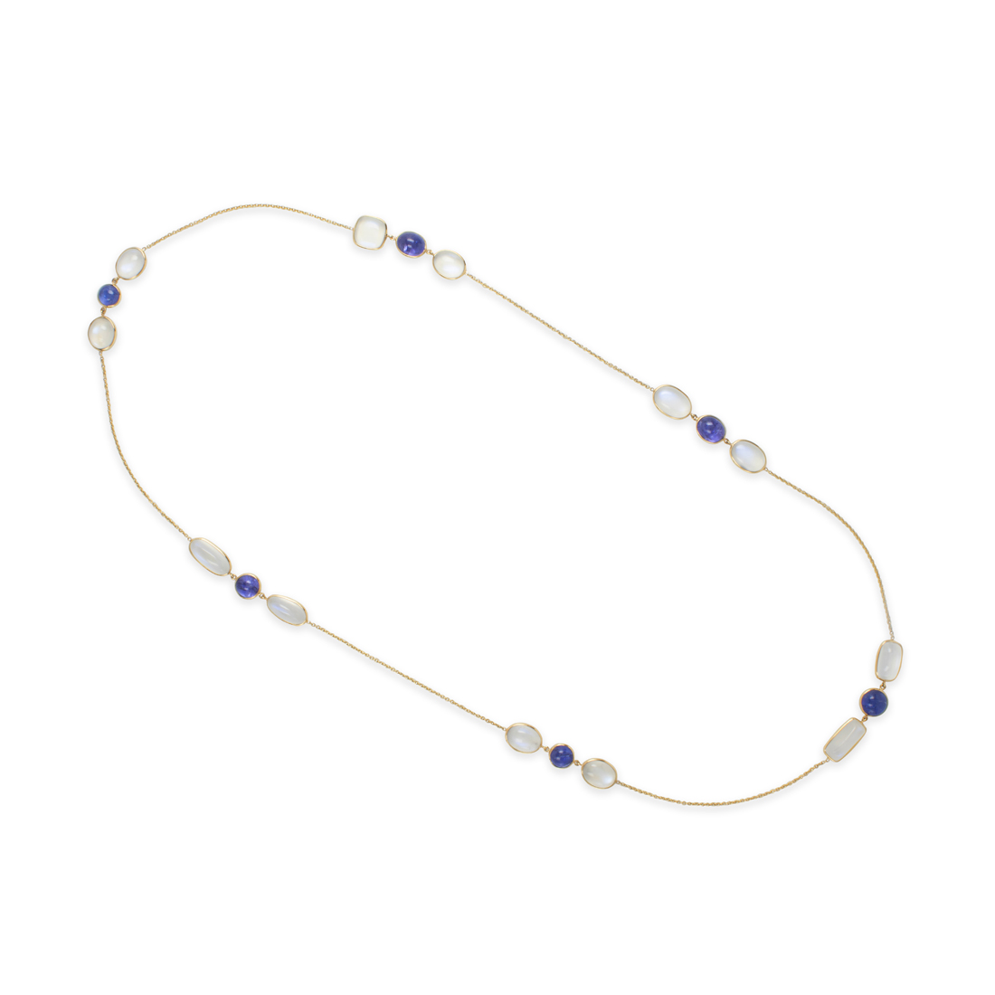 A MOONSTONE, TANZANITE AND EIGHTEEN