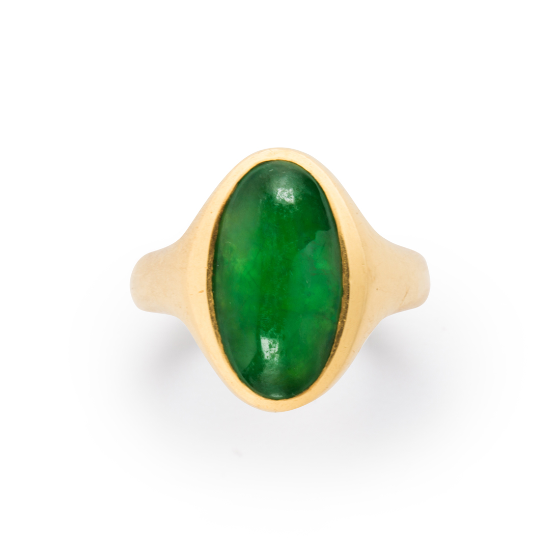 A JADE AND TWENTY-TWO KARAT GOLD