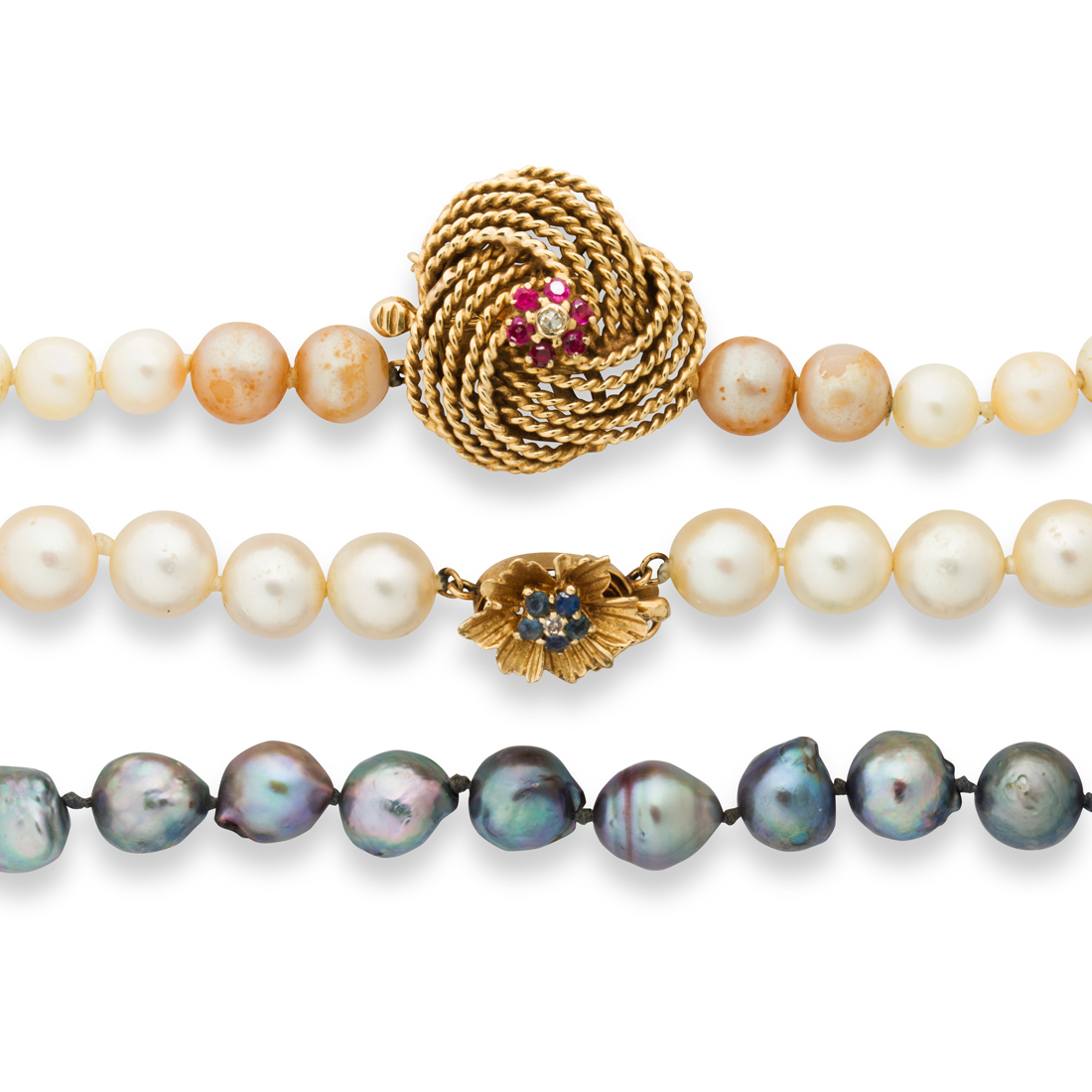 A GROUP OF PEARL OR FAUX PEARL