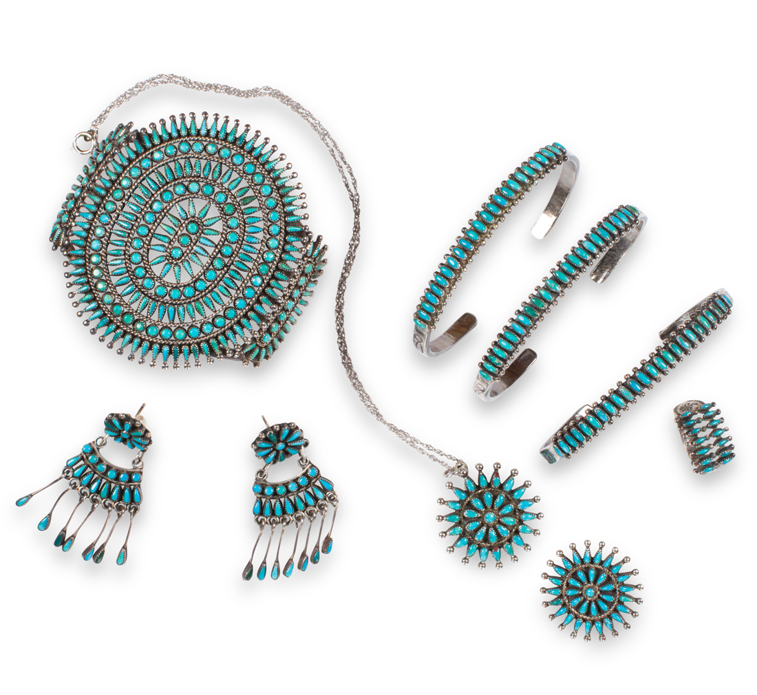 A GROUP OF TURQUOISE AND SILVER 3a205d
