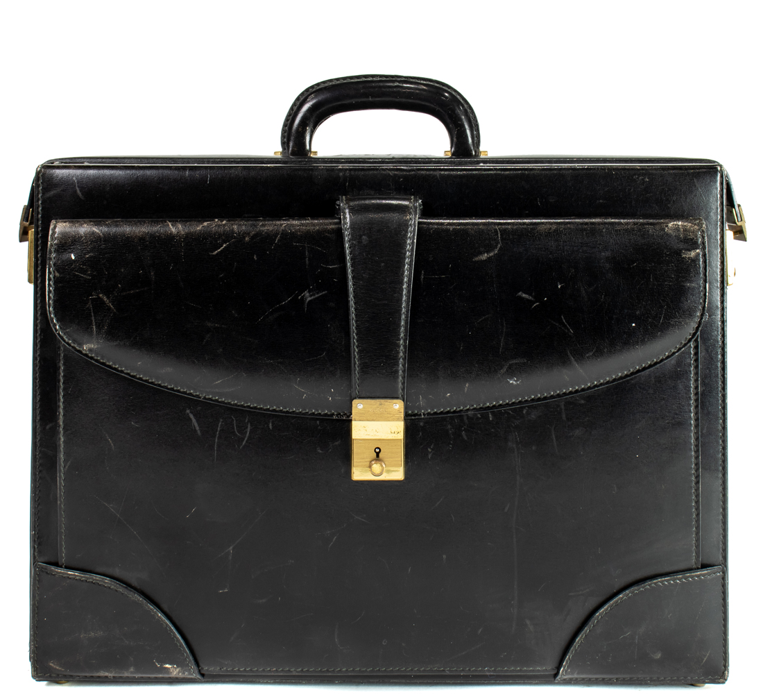 GUCCI BLACK LEATHER HARDSIDE BRIEFCASE 3a212c