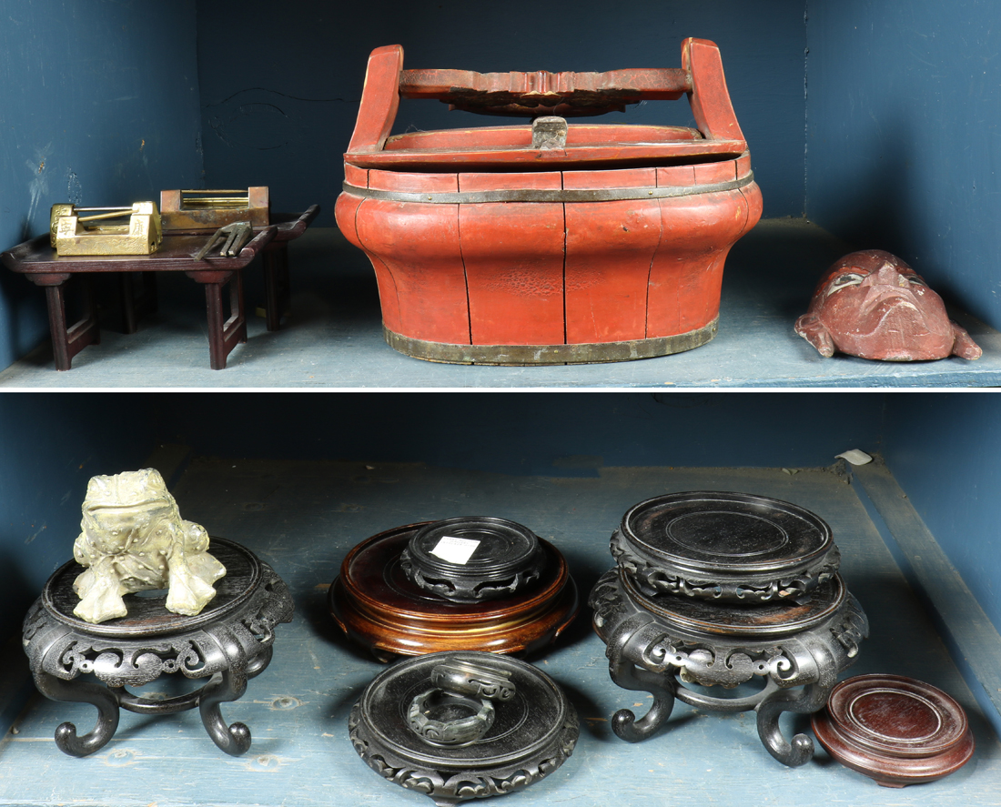 TWO SHELVES OF CHINESE WEDDING BASKET