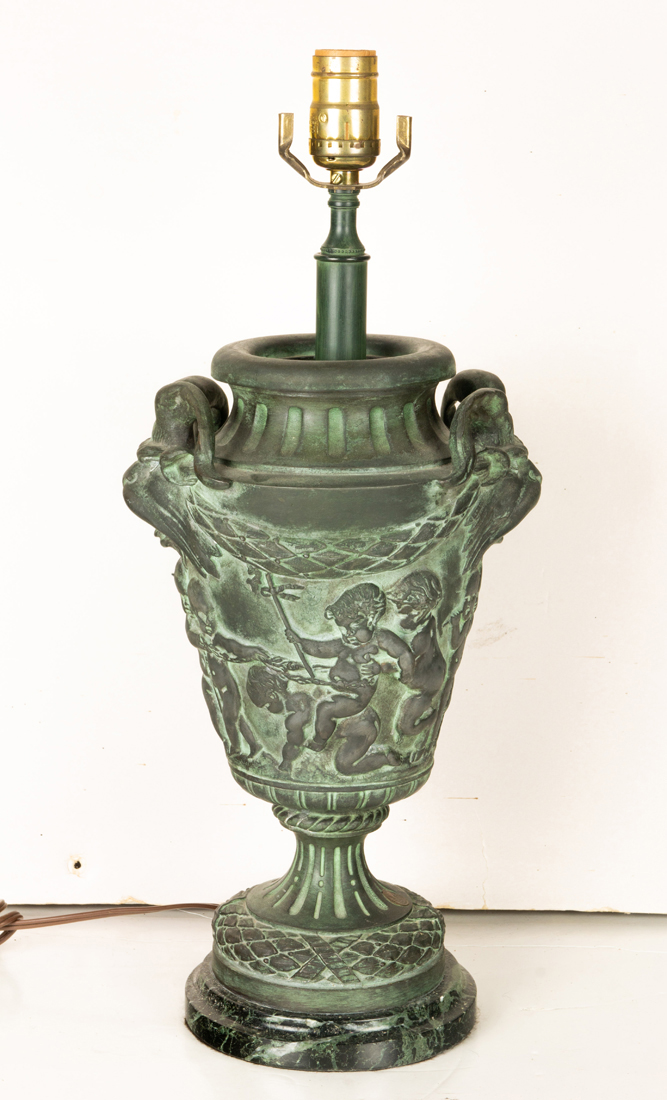 A CLASSICAL STYLE PATINATED METAL