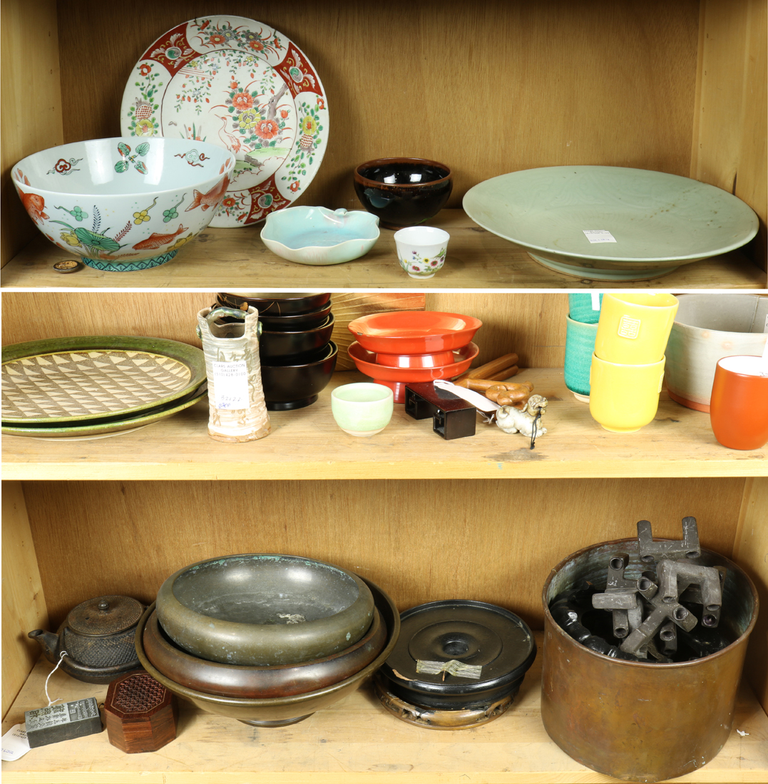 THREE SHELVES OF MISCELLANEOUS