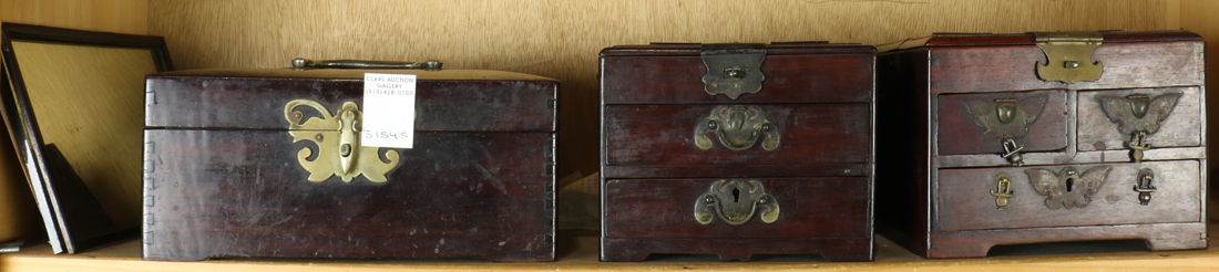  LOT OF 3 CHINESE WOOD BOXES lot 3a220a