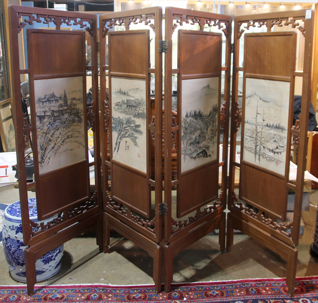 KOREAN FOUR PANEL SCREEN Korean 3a2245