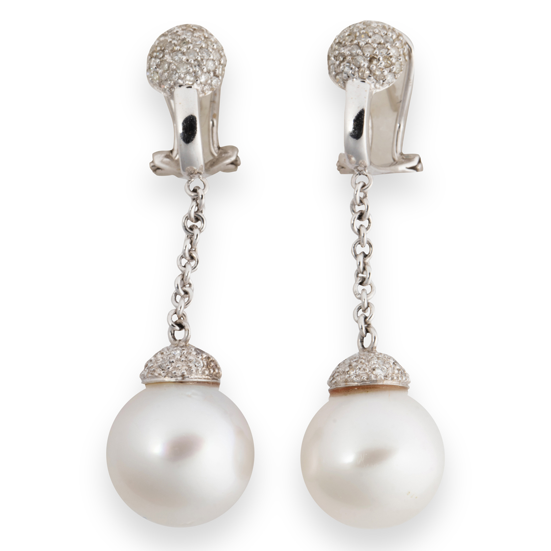 A PAIR OF SOUTH SEA PEARL DIAMOND 3a2262