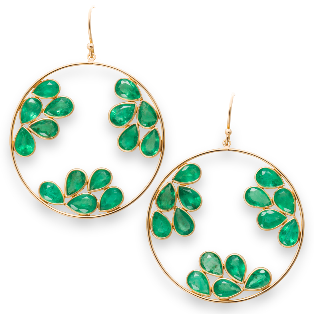 A PAIR OF EMERALD AND EIGHTEEN