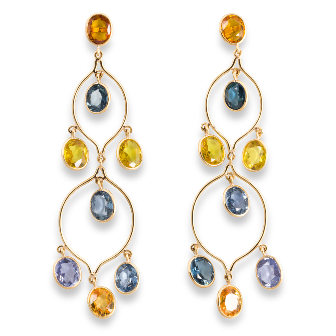 A PAIR OF BLUE OR YELLOW SAPPHIRE 3a2281