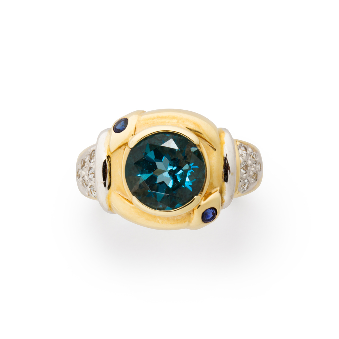 A GEMSTONE AND FOURTEEN KARAT GOLD