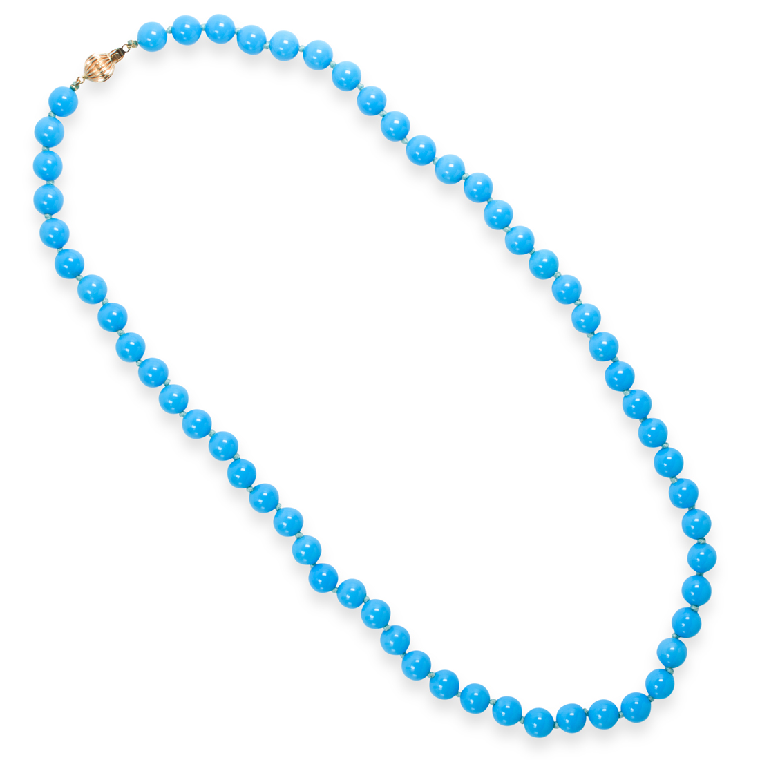 A TURQUOISE AND FOURTEEN KARAT