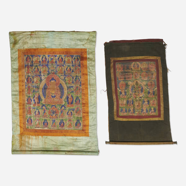 Tibetan Thangkas set of two  39fe01