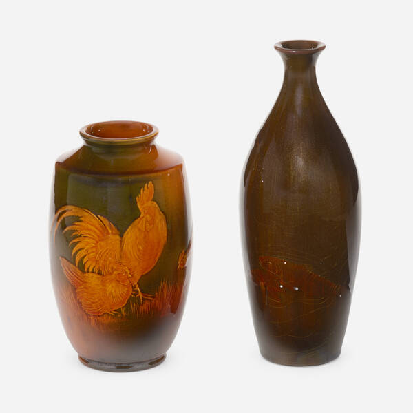 Rookwood Pottery Tiger Eye vases  39fe7b