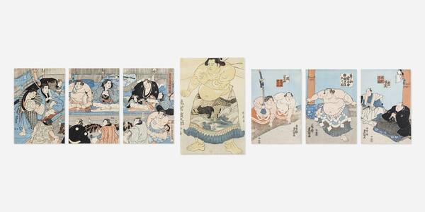Ukiyo e School Collection of three 39feb0