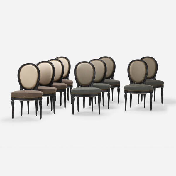 Modern. Dining chairs, set of nine.